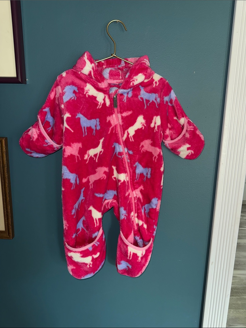 Hatley baby girl's horse fuzzy fleece bundle